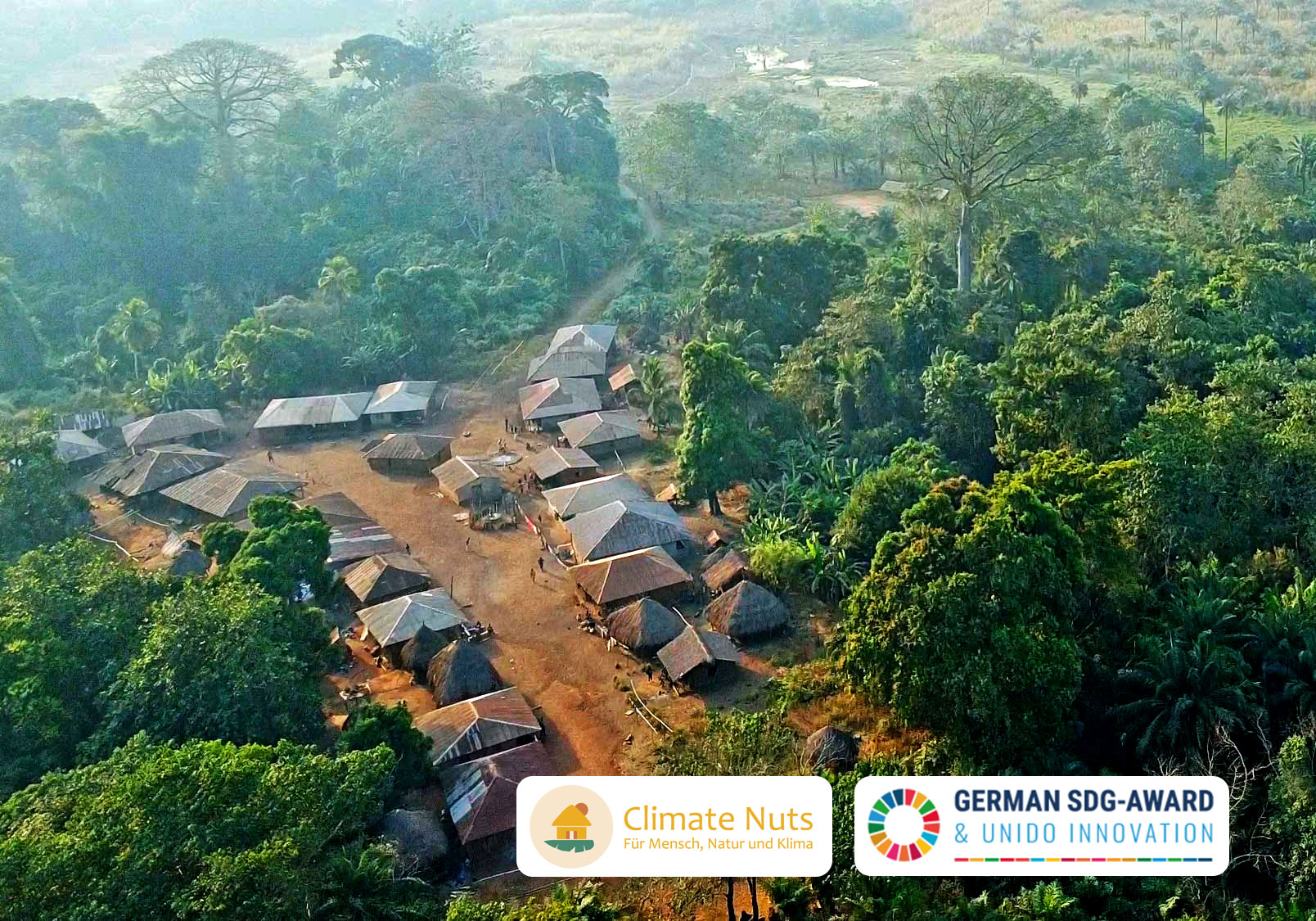 Aufnahme des Climate Village von oben