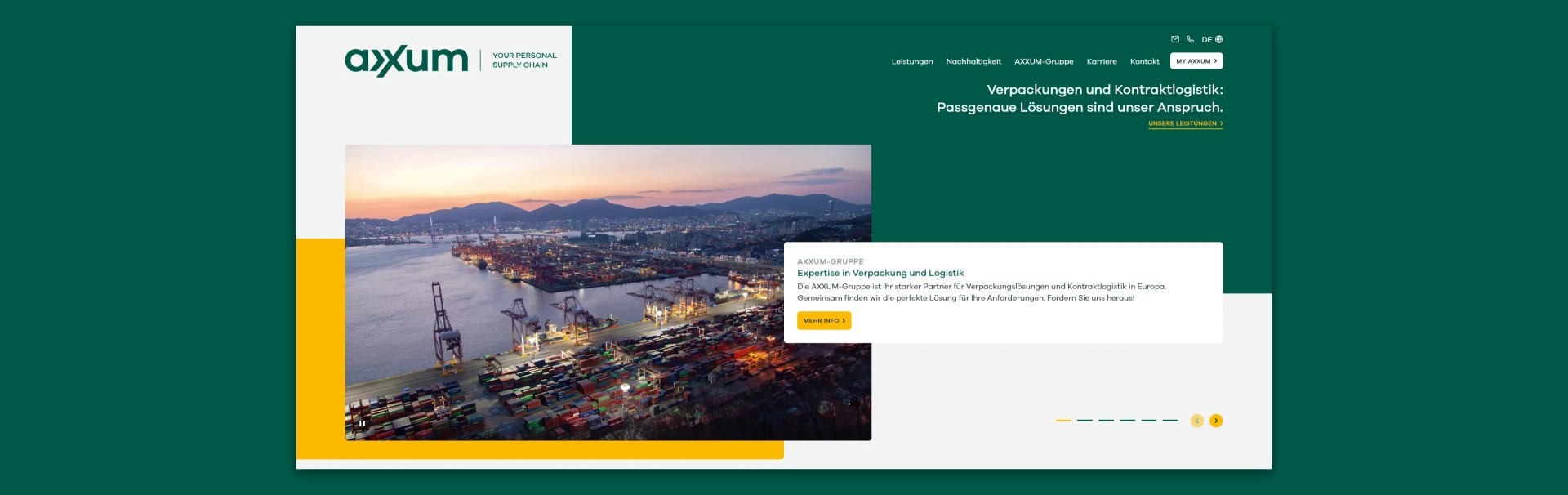 Screenshot von der AXXUM Startseite