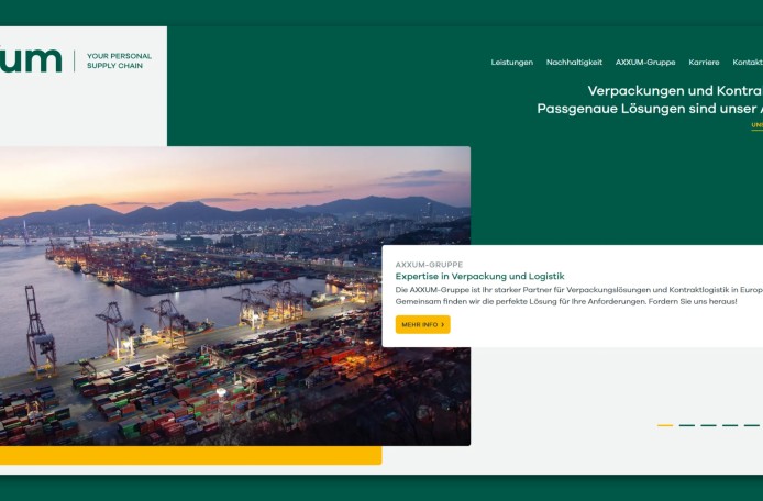 Screenshot von der AXXUM Startseite