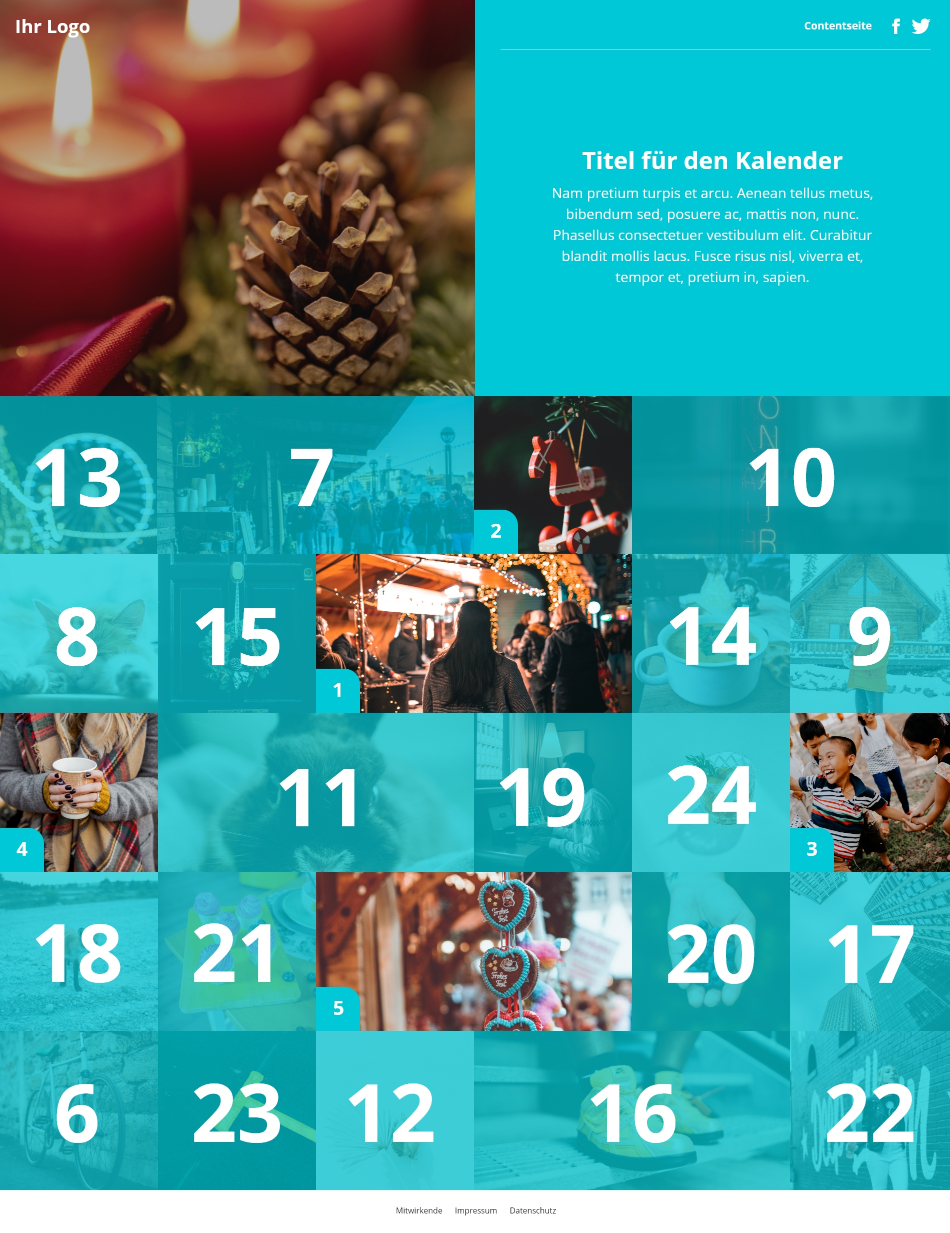 Screenshot und Beispiel für einen individuellen digitalen Adventskalender