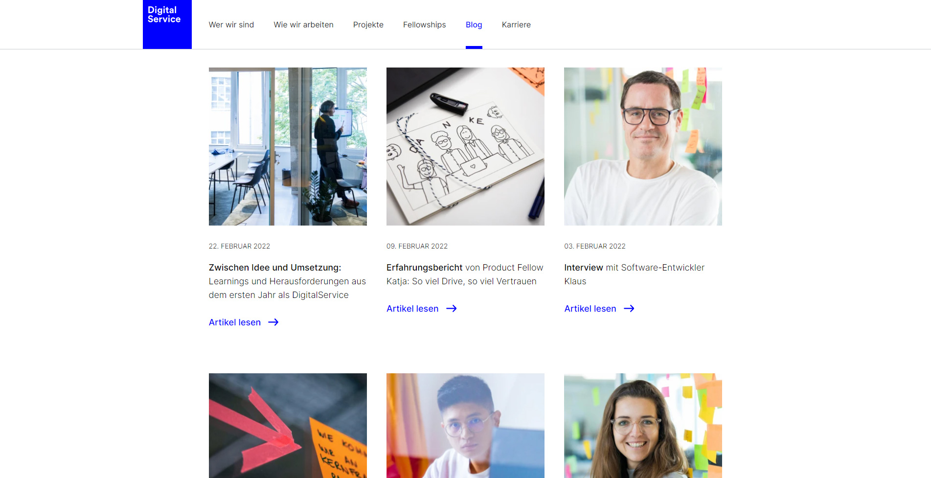 Screenshot DigitalService Blog-Bereich