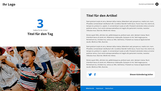 chocfair cal - Digitaler Adventskalender - Beispiel Türchenansicht Screenshot