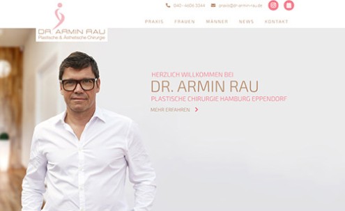 Desktop-Screenshot Wordpress Webseite für Dr. Armin Rau von SCHOKOLADENSEITE.net