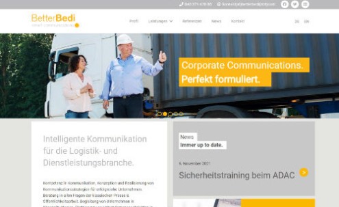Desktop-Screenshot Wordpress Webseite für BetterBedi von SCHOKOLADENSEITE.net