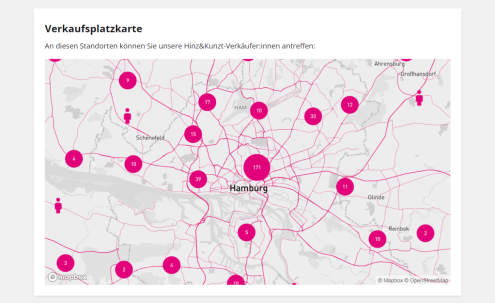 Screenshot von der Hinz&Kunzt Verkaufsplatzkarte