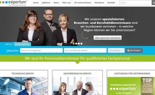 Desktop-Screenshot Wordpress Webseite für Expertum von SCHOKOLADENSEITE.net
