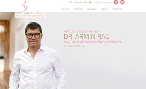 Desktop-Screenshot Wordpress Webseite für Dr. Armin Rau von SCHOKOLADENSEITE.net