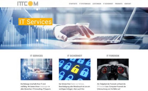 Desktop-Screenshot Webdesign für ITTCOM von SCHOKOLADENSEITE.net