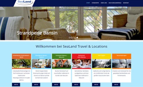 Desktop-Screenshot Wordpress Webseite für SeaLand Travel von SCHOKOLADENSEITE.net