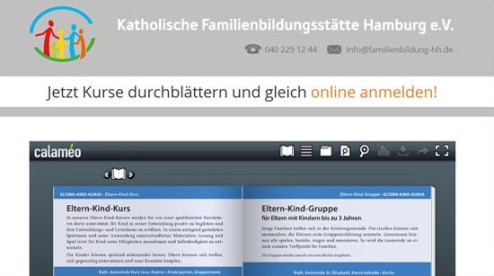 Desktop-Screenshot Webdesign für Katholische Familienbildungsstätte Hambug von SCHOKOLADENSEITE.net