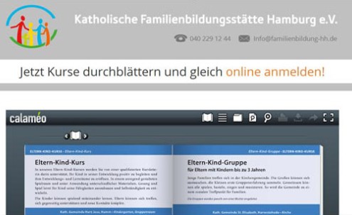 Desktop-Screenshot Webdesign für Katholische Familienbildungsstätte Hambug von SCHOKOLADENSEITE.net