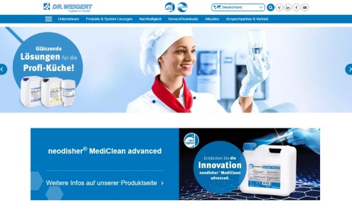 Desktop Screenshot von der Dr. Weigert Startseite