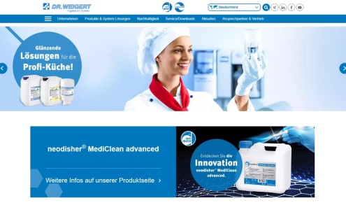 Desktop Screenshot von der Dr. Weigert Startseite