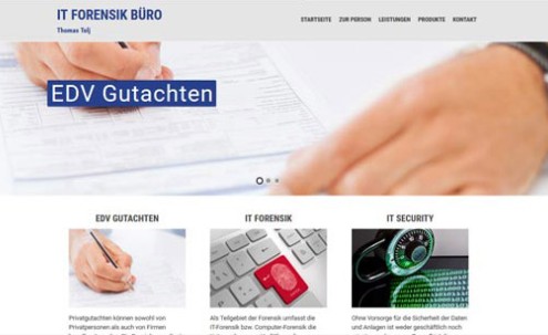 Desktop-Screenshot Webdesign für IT-Forensik von SCHOKOLADENSEITE.net
