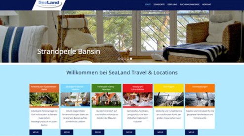 Desktop-Screenshot Wordpress Webseite für SeaLand Travel von SCHOKOLADENSEITE.net