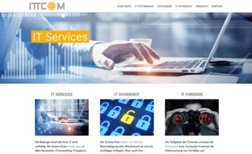 Desktop-Screenshot Webdesign für ITTCOM von SCHOKOLADENSEITE.net