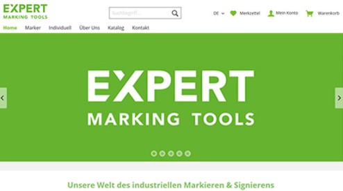 Desktop-Screenshot Webshop für expert marking von SCHOKOLADENSEITE.net