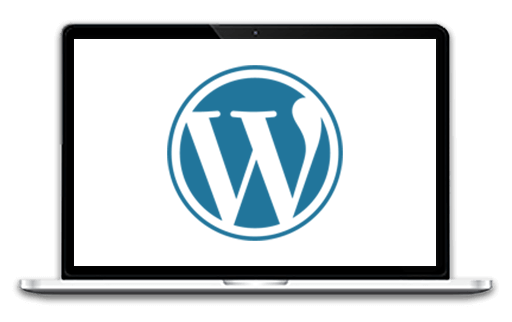 Laptop mit Wordpress Logo